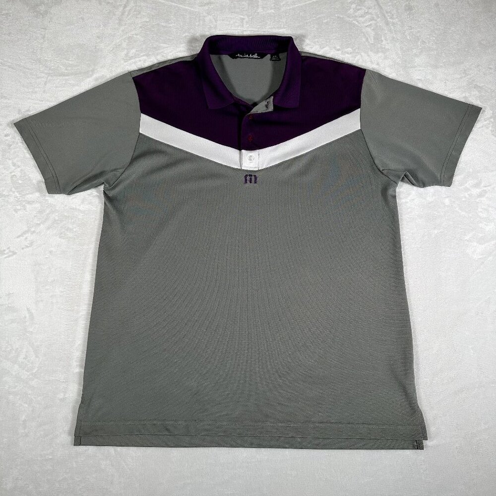 Travis Mathew Polo Shirt Men Size L Short Sleeve Stretch Embroidered Logo Golf